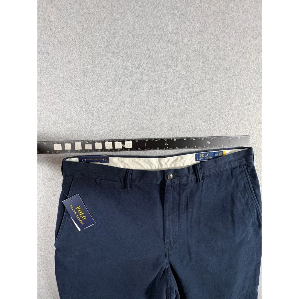Polo Ralph Lauren Chino Pants Mens 38x32 Navy Blue Premium Classic Straight Leg